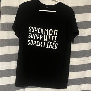 SHEIN Black Top with White Label